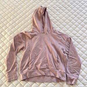 Athleta girl light pink rose hoodie sweatshirt cropped size large 12